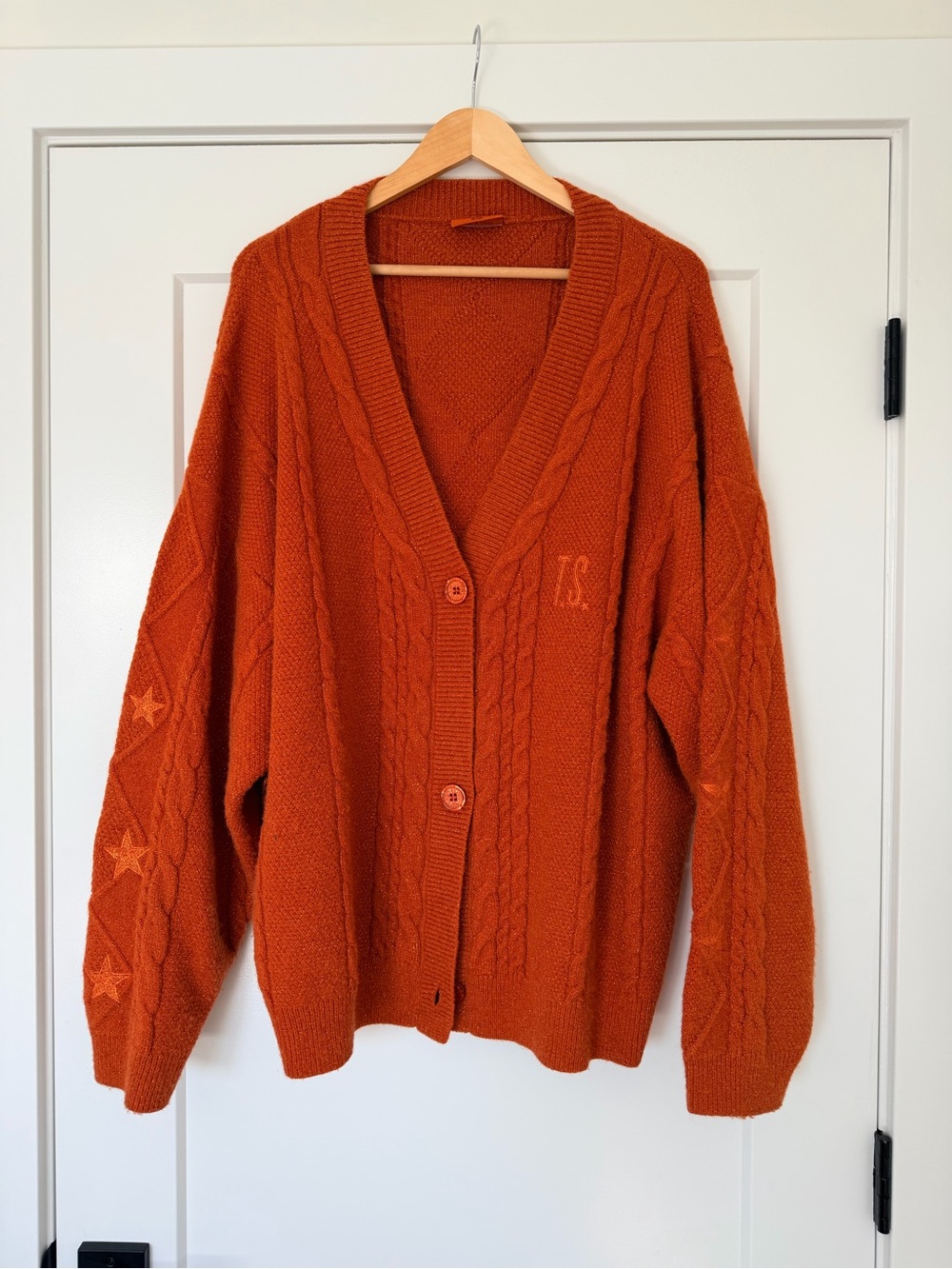 Taylor Swift Rust Orange Cable Knit Cardigan